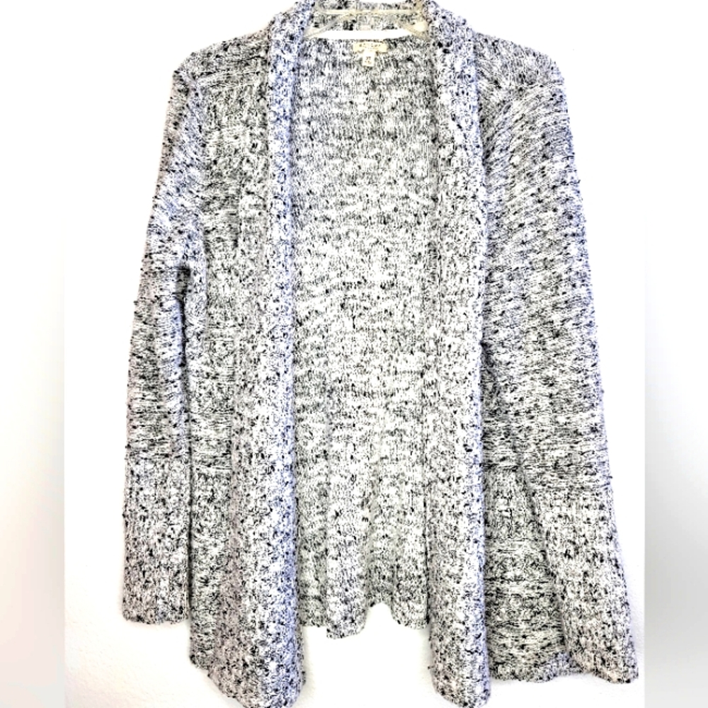 Sonoma Knit Cardigan Sweater Extra Large XL Gray White and Black NWOT